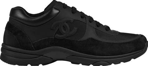 chanel all black sneaker|black chanel tennis shoes.